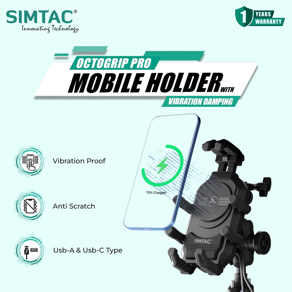 SIMTAC OCTAGRIP WITH VIBRATION DAMPER