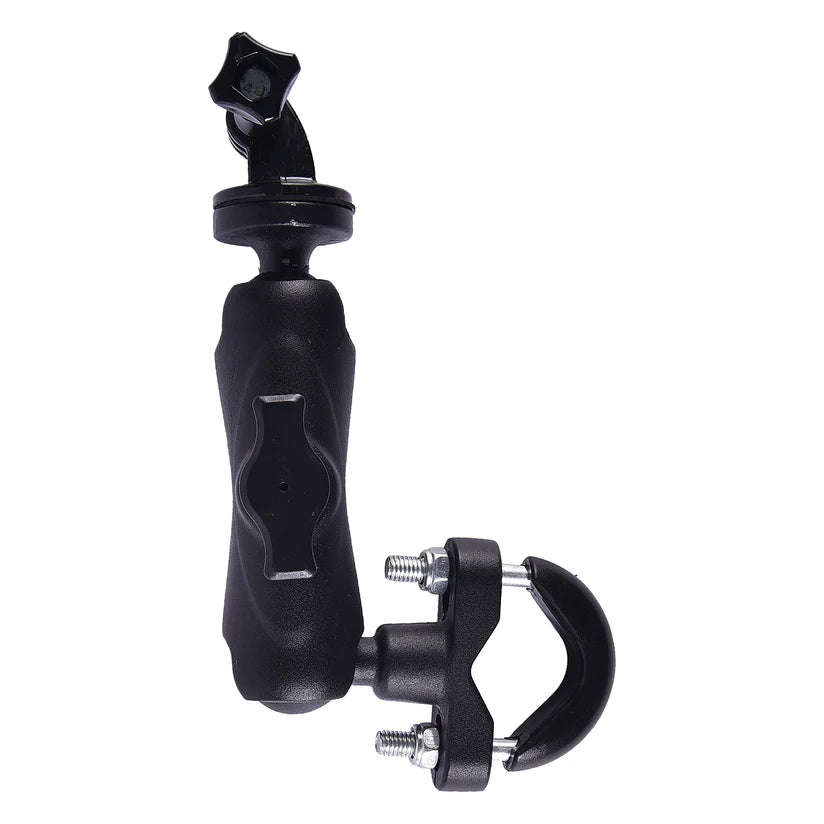 MOTORCYCLE CAMERA MOUNT WITH 360 ROTATIONAL HANDLE BAR AND MIRROR BAR FIT