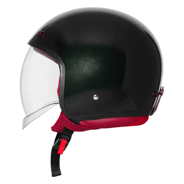 STEELBIRD SBH-67 VINTAGE DOT 5.O HELMET - GLOSSY EXOTIC GREEN
