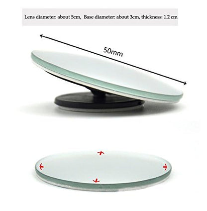 360 Degree Car Wide Angle Round Convex Blind Spot rear Mirror for Bikes/Motorcycle/Cars (Set of 2, 3R-057)