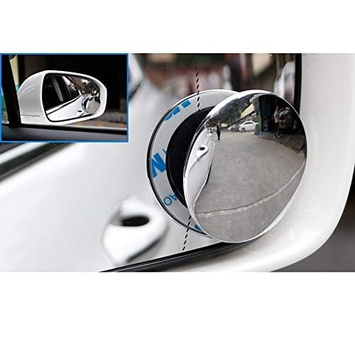 360 Degree Car Wide Angle Round Convex Blind Spot rear Mirror for Bikes/Motorcycle/Cars (Set of 2, 3R-057)