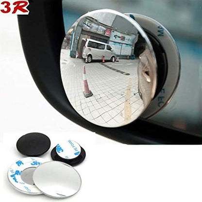 360 Degree Car Wide Angle Round Convex Blind Spot rear Mirror for Bikes/Motorcycle/Cars (Set of 2, 3R-057)