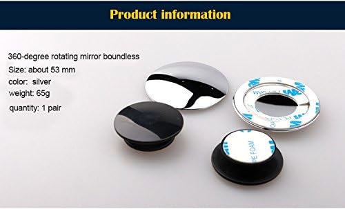 360 Degree Car Wide Angle Round Convex Blind Spot rear Mirror for Bikes/Motorcycle/Cars (Set of 2, 3R-057)