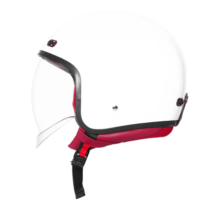 STEELBIRD SBH-67 VINTAGE DOT 5.O HELMET - GLOSSY WHITE