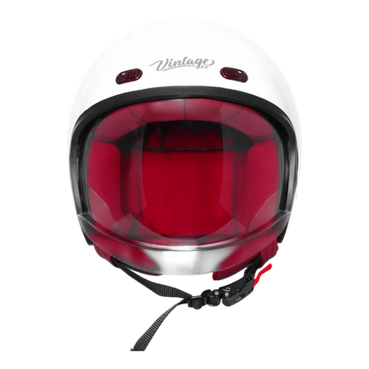 STEELBIRD SBH-67 VINTAGE DOT 5.O HELMET - GLOSSY WHITE