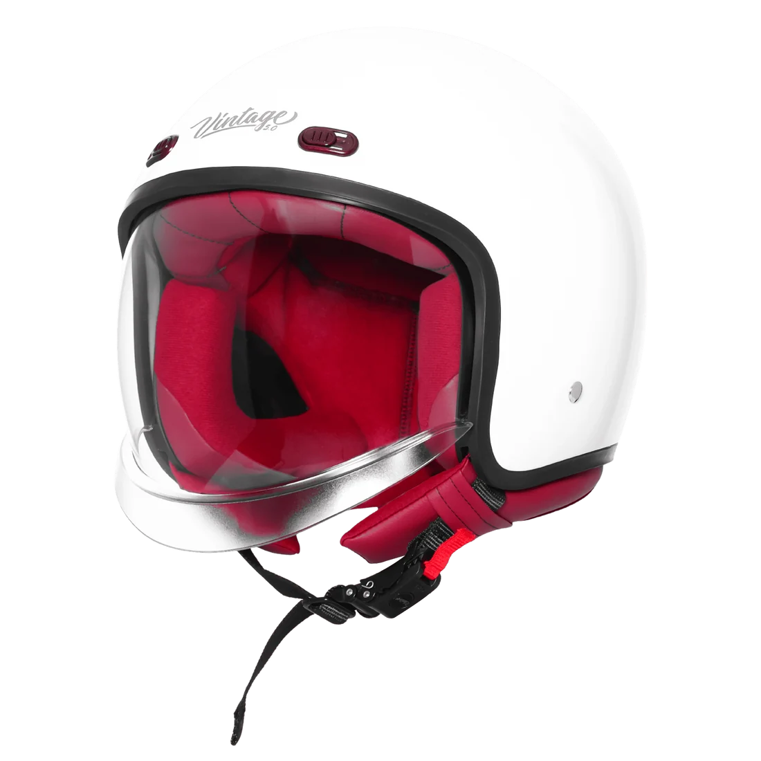 STEELBIRD SBH-67 VINTAGE DOT 5.O HELMET - GLOSSY WHITE