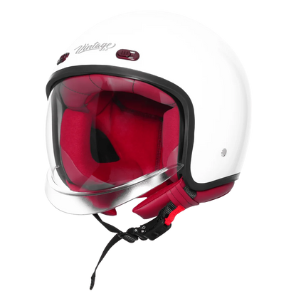 STEELBIRD SBH-67 VINTAGE DOT 5.O HELMET - GLOSSY WHITE
