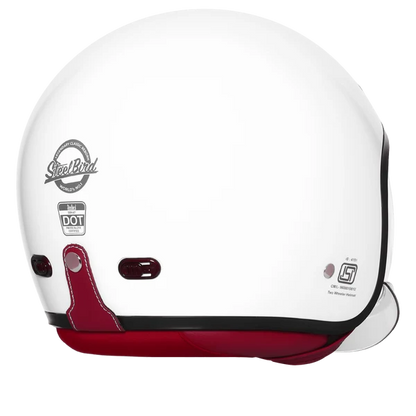 STEELBIRD SBH-67 VINTAGE DOT 5.O HELMET - GLOSSY WHITE