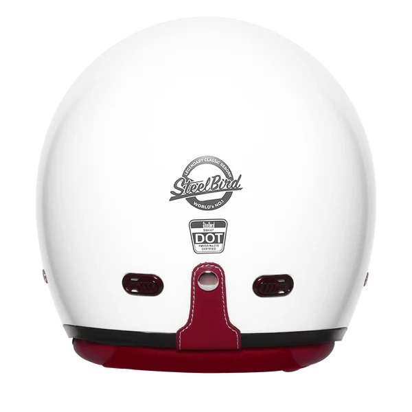 STEELBIRD SBH-67 VINTAGE DOT 5.O HELMET - GLOSSY WHITE