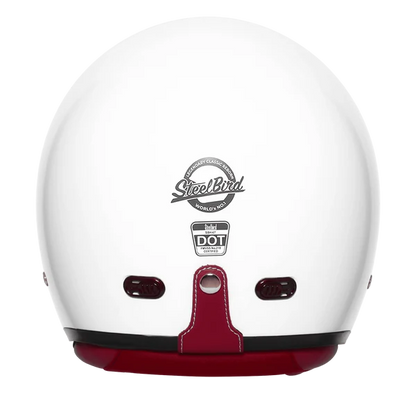 STEELBIRD SBH-67 VINTAGE DOT 5.O HELMET - GLOSSY WHITE