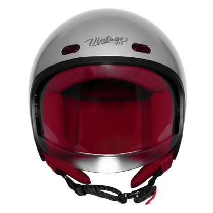 STEELBIRD SBH-67 VINTAGE DOT 5.O HELMET - GLOSSY SILVER
