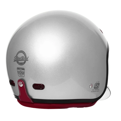 STEELBIRD SBH-67 VINTAGE DOT 5.O HELMET - GLOSSY SILVER