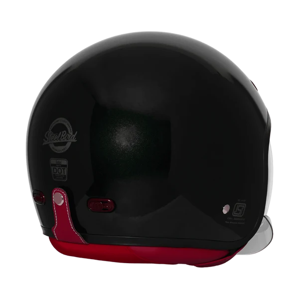 STEELBIRD SBH-67 VINTAGE DOT 5.O HELMET - GLOSSY EXOTIC GREEN