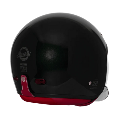STEELBIRD SBH-67 VINTAGE DOT 5.O HELMET - GLOSSY EXOTIC GREEN