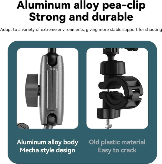 CAPLOCK CAMERA CLAMP HANDLEBAR BIKE MOUNT 360° DOUBLE BALLHEAD MAGIC ARM