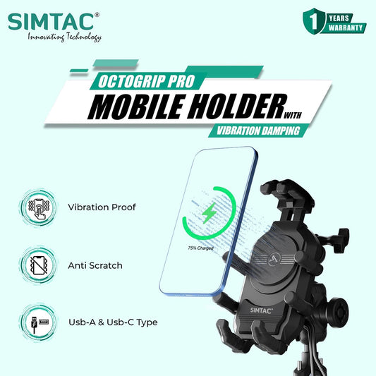 SIMTAC OCTAGRIP PRO WIRELESS CAHRGER & VIBRATION DAMPER