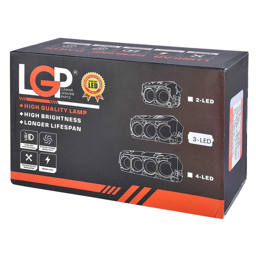 FOG LAMP DK300 PROJECTOR TRIPLE LENS WITH DUAL LIGHT COLORS (YELLOW AND WHITE)