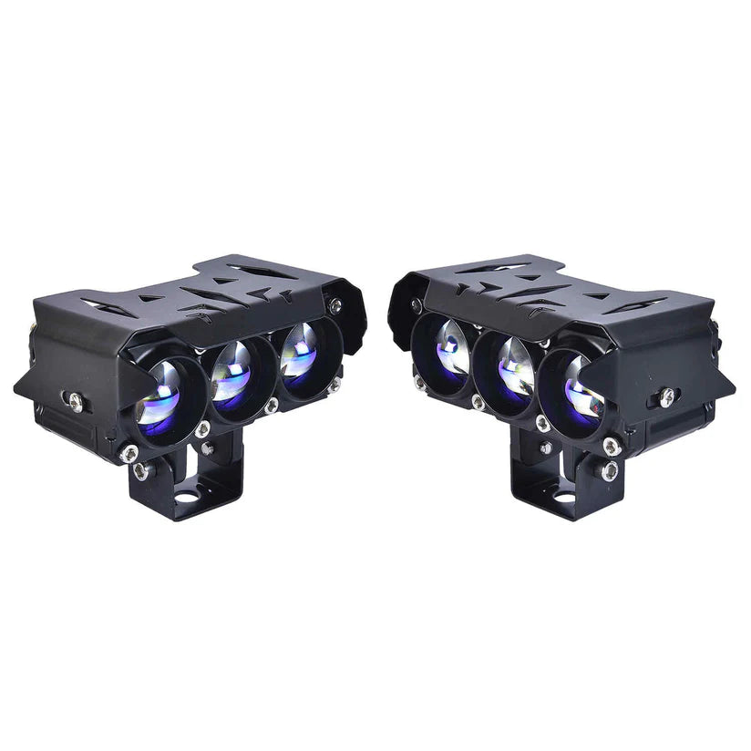 FOG LAMP DK300 PROJECTOR TRIPLE LENS WITH DUAL LIGHT COLORS (YELLOW AND WHITE)