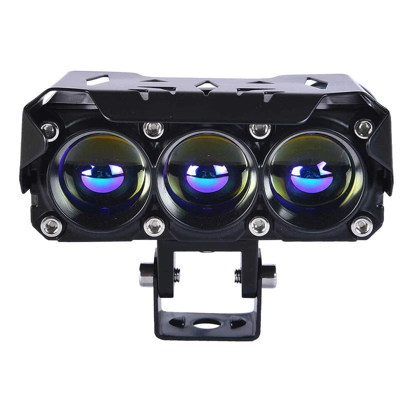 FOG LAMP DK300 PROJECTOR TRIPLE LENS WITH DUAL LIGHT COLORS (YELLOW AND WHITE)
