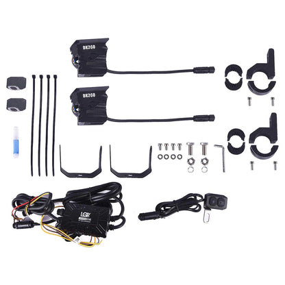FOG LAMP DK260 WITH WIRING HARNESS AND WIRELESS SWITCH FOR ALL BIKES