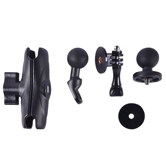 MOTORCYCLE CAMERA MOUNT WITH 360 ROTATIONAL HANDLE BAR AND MIRROR BAR FIT