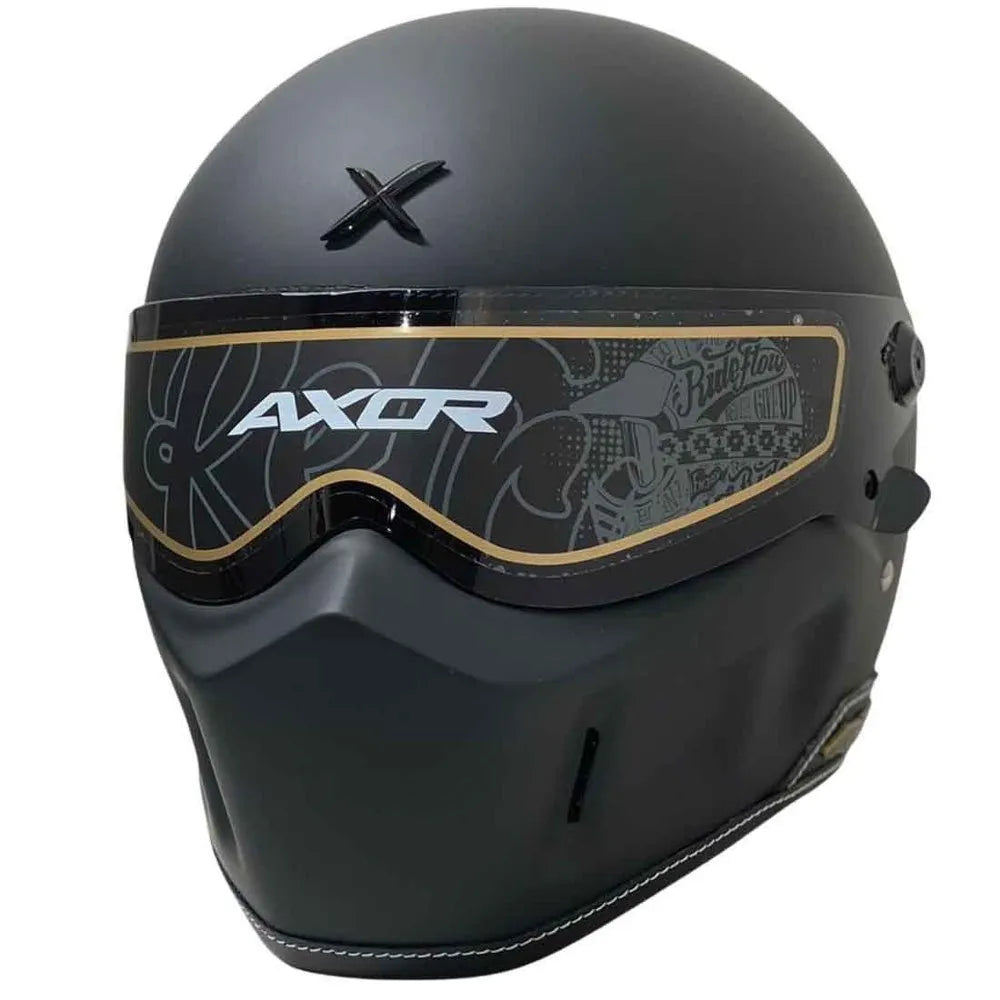 AXOR RETRO DOMINATOR DULL BLACK HELMET | LIMITED EDITION